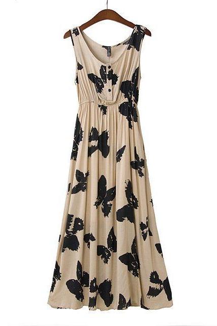 Bohemian Butterfly Print Cotton Vest Dress Women dress