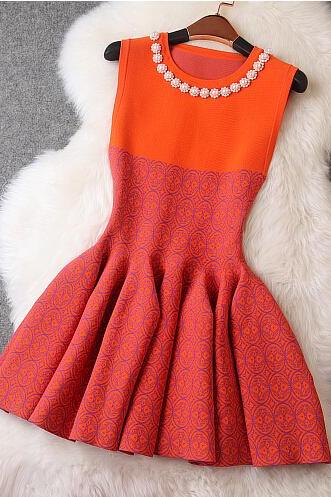 Fashion Beads Elastic Dress