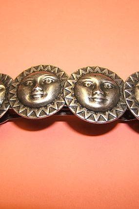 Mystical Sun Barrette In Silver Antique Finish, #60604-2