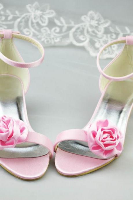 New Arrival Pink Bridal Wedding shoes,Bridal High Heels,Satin Party Dress, Bridal Shoe,Woman shoes,wedding shoes