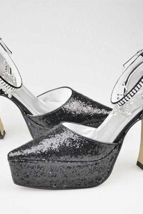 New Arrival Black Beading Bridal Wedding shoes ,Party Dress, Bridal Shoe,Woman shoes,wedding shoes