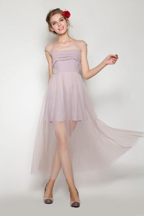 Socialite Temperament Cultivate One Morality Pleated Skirt Bridesmaid Dress Fairy Dress