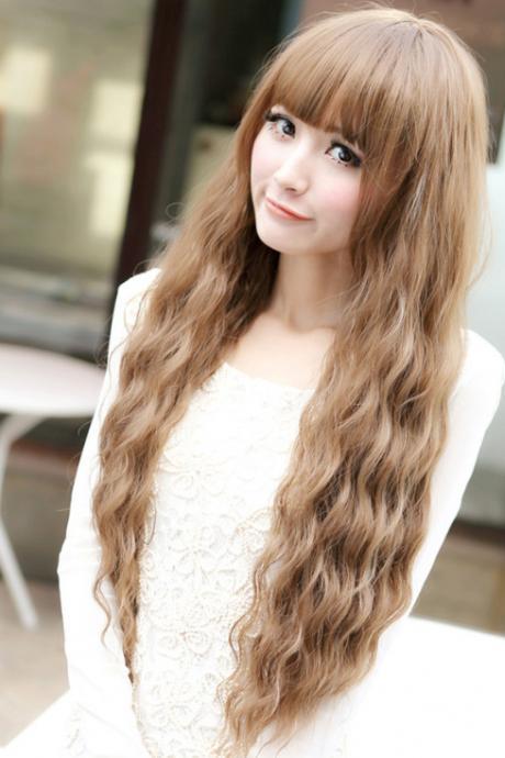 Fashion Women Natural Long Wavy Curly Long Hair Cosplay Party Style Costume Full Wig