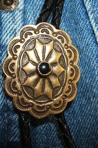 Tribal Concho Bolo Tie, Gold Bolo Tie, Indian Jewelry, #1083b-5c