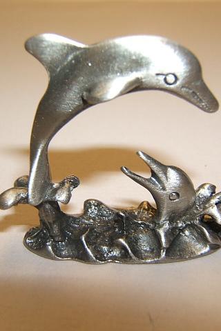 Sea Life Gifts, Dolphins Miniature Figurine in Pewter #F101