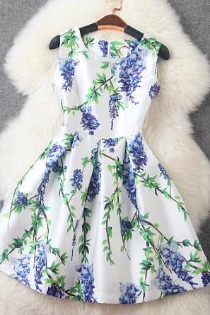 Fashion Printed Set Diamond Thin Vest Dress