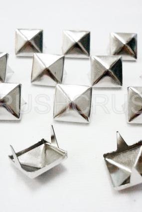  100pcs 8mm Pyramid Studs Silver Punk ROCK Biker S108