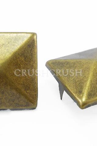  10pcs 25mm Brass Pyramid Studs Punk ROCK Biker Spikes spots Heavy Duty DIY S225