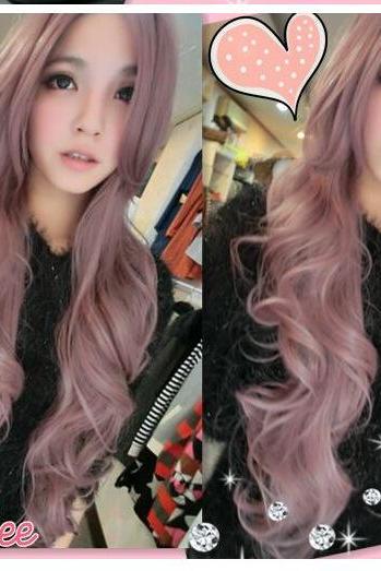 Nice women long wavy wig fashion girl Synthetic Curly Cosplay Hair Wig