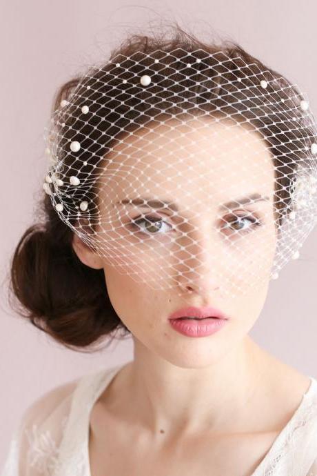 Wedding Bridal Ivory White Net Netting Hair Accessories Veil Tiara A8