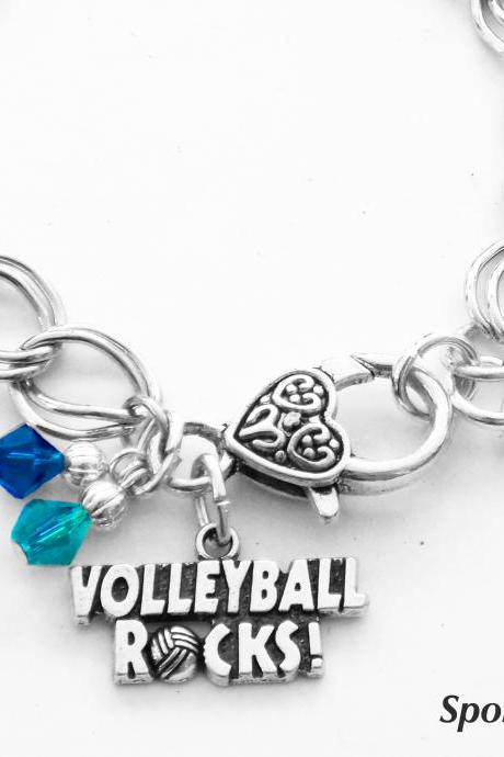 Personalized, Volleyball Bracelet, Team Color, Swarovski Bracelet, Volleyball Jewelry, Volleyball Gift, Mom Bracelet, Coach, (Made to Order)