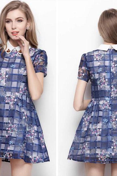 New Women Small Attractive Floral Dress Female Summer Organza Skirt