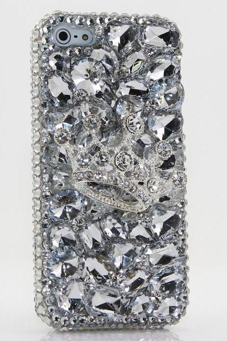 Bling Crystals Phone Case for iPhone 6 / 6s, iPhone 6 / 6s PLUS, iPhone 4, 5, 5S, 5C, Samsung Note 2, Note 3, Note 4, Galaxy S3, S4, S5, S6, S6 Edge, HTC ONE M9 (Clear Diamond Crown Design) By LuxAddiction