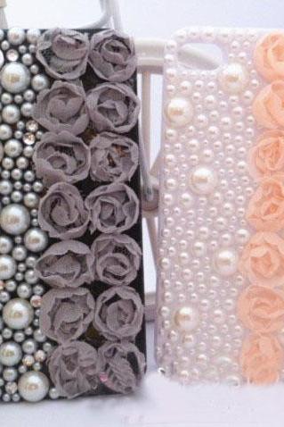 Cute Lace Flower Pearl Hard Back Mobile Phone Case Cover For Iphone 6s Case,iphone 6s Plus Case,iphone 6c Case,iphone 4 Case,iphone 4s