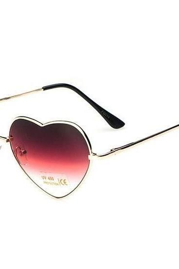 Summer cute heart fashion red beach sunglasses