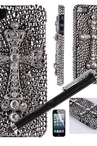 6c 6s Plus Luxury Diamond Cross Hard Back Mobile Phone Case Cover Bling Rhinestone Case Cover For Iphone 4 4s 5 7 5s 6 6 Plus Samsung Galaxy S7