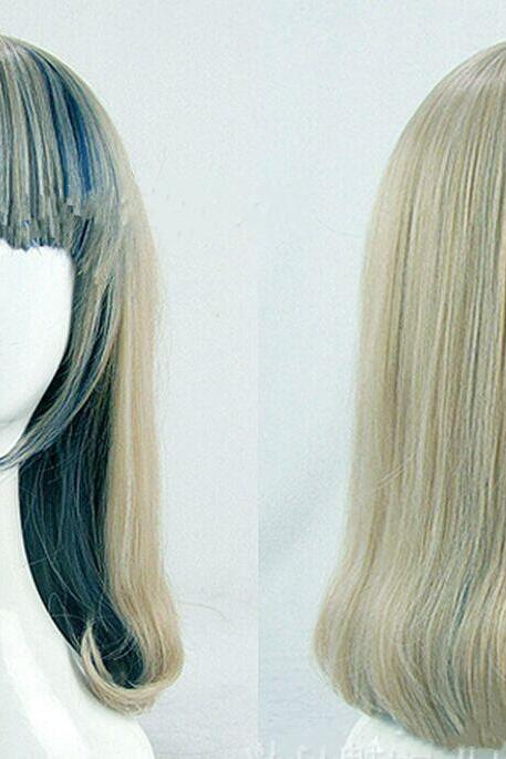 Anime Harajuku Gradient Mani models Pear Head short hair Close Face wig