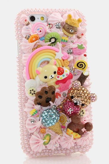 Bling Crystals Phone Case for iPhone 6 / 6s, iPhone 6 / 6s PLUS, iPhone 4, 5, 5S, 5C, Samsung Note 2, Note 3, Note 4, Galaxy S3, S4, S5, S6, S6 Edge, HTC ONE M9 (YUMMY BEAR DESIGN) By LuxAddiction