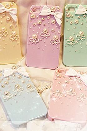 6s plus 6c Shinning Bow Pearl Hard Back Mobile phone Case Cover bling girly Case Cover for iPhone 4 4s 5 7plus 5s 6 6 plus Samsung galaxy s7 s4 s5 s6 note8.0 4