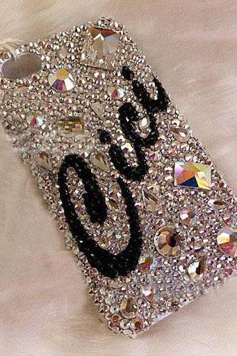 6s Plus 6c Customized Name Rhinestone Hard Back Mobile Phone Case Cover Bling Crystal Case Cover For Iphone 4 4s 5 7plus 5s 6 6 Plus Samsung