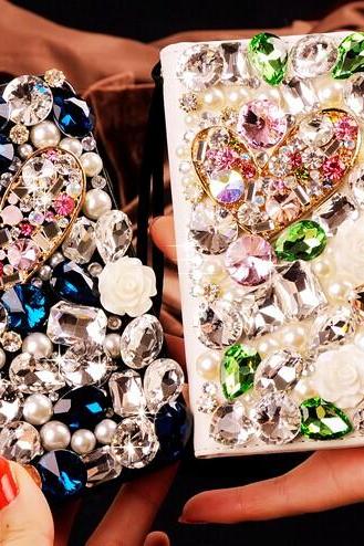 6s plus 6c Luxury floral Rhinestone Hard Back Mobile phone Case Cover bling leather Case Cover for iPhone 4 4s 5 7plus 5s 6 6 plus Samsung galaxy s7 s4 s5 s6 note10 4