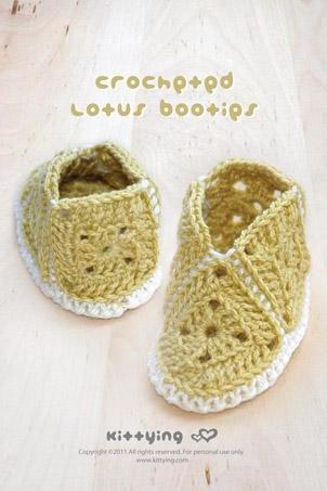 Vintage Mary Jane Baby Booties Crochet PATTERN, SYMBOL DIAGRAM (pdf) by kittying