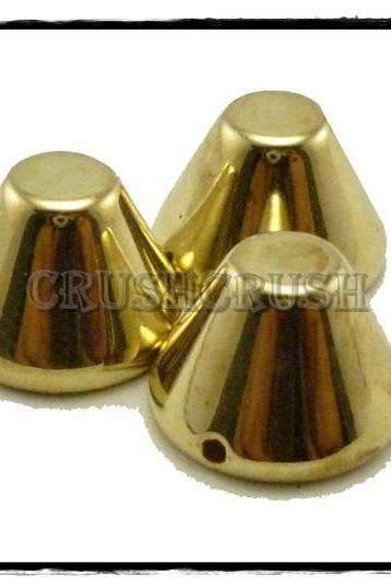  50pcs 8mm Acrylic Gold Cap Cone Spikes Beads Charms Pendants Sew On Decoration X81