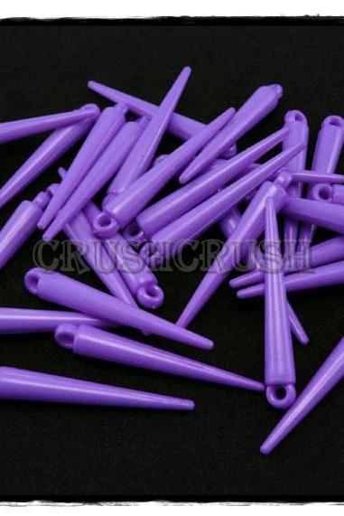  30pcs 1-5/16' (33mm) Purple Basketball Wives Spikes Charms Pendants Beads F463
