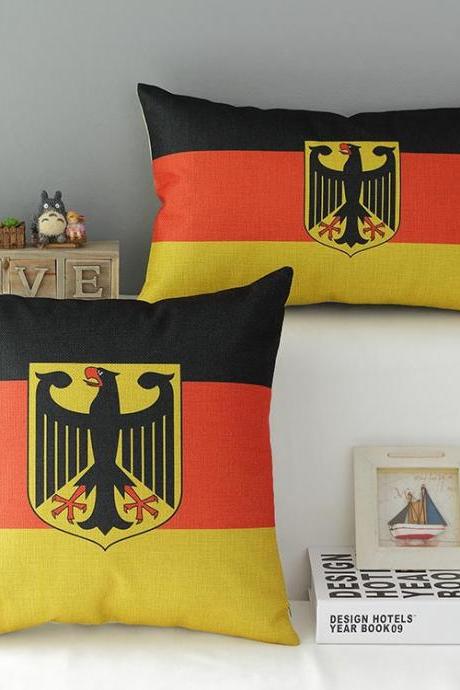 High Quality 2 pcs a set Germany flag Cotton Linen Home Accesorries soft Comfortable Pillow Cover Cushion Cover 45cmx45cm