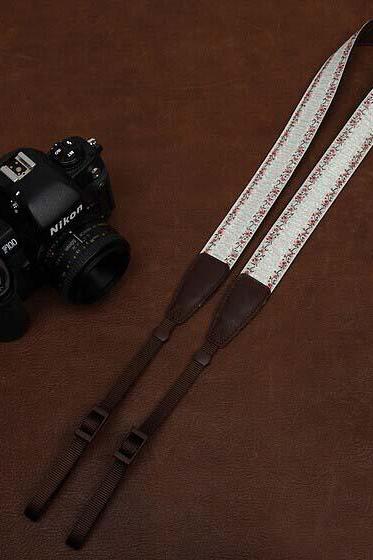 High Quality White Floral comfortable camera strap Neck Strap elastic carrying a classic for canon nikon sony