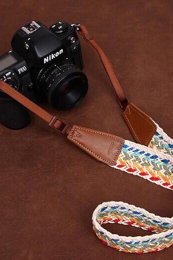 Multicolor Plait National wind bohemian comfortable camera strap Neck Strap elastic carrying a classic for canon nikon sony