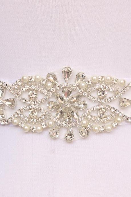 Beautiful Sparkly Handmade Belt Crystal Rhinestone Beaded Czech Stones Bridal Gown Sash Formal Wedding Evening Dress Belt