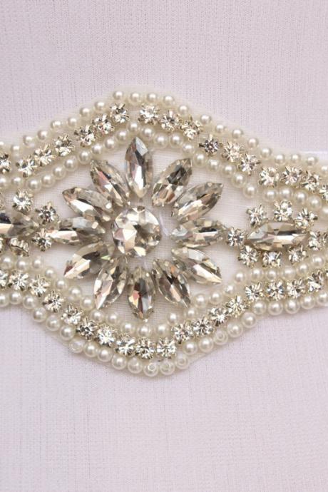 Brilliant Shining Crystal Rhinestone Czech Stones Formal Wedding Dress Belt New Arrival Handmade Stunning Bridal Sash