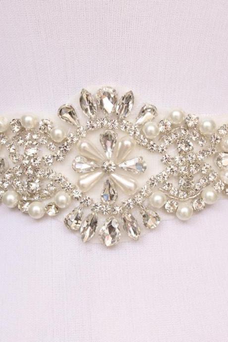 Sparkly Luxurious Crystal Rhinestone Czech Stones Formal Wedding Dress Belt New Arrival Handmade Stunning Bridal Sash