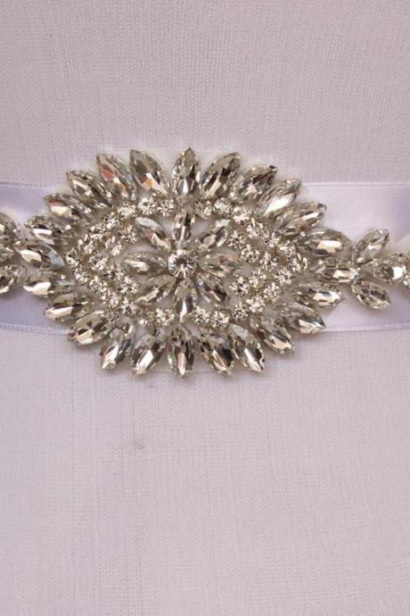 Bling High Quality Handmade Crystal Rhinestone Czech Stones Wedding Bridal Sash Belt