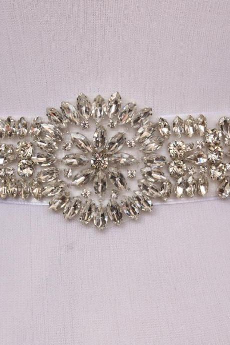 Bling high quality handmade Crystal Rhinestone Czech Stones Wedding Bridal Sash Belt