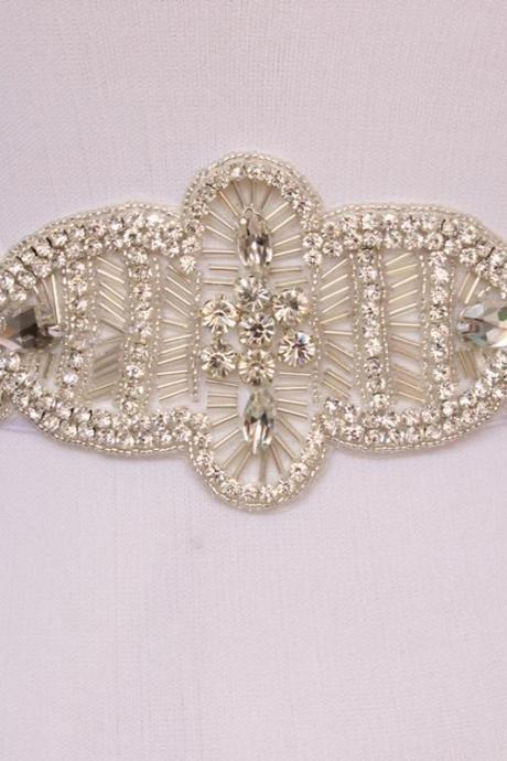 New arrival sparkly high quality handmade Crystal Rhinestone Czech Stones Wedding Bridal Sash Belt Free Shipping