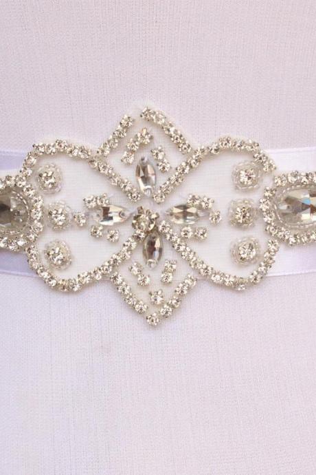 Simple Bridal Sash Handmade Crystals Beads Exquisite White Wedding Accessories Bride Belt Sash