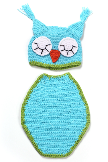 Owl Cloak Hand Knitted Wool Clothes Photo Prop One Hundred Days Newborn Baby Photography Baby Clothes Joker Pictures Clothes