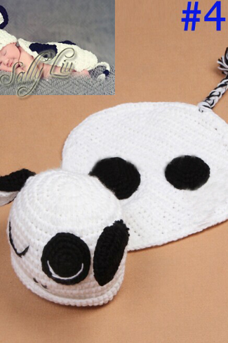 Panda Cloak Hand knitted wool clothes photo prop one hundred days newborn baby photography baby clothes joker pictures clothes