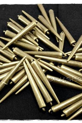  25pcs 2 inches (52mm) Antique Brass Basketball Wives Spikes Charms Pendants Beads X44