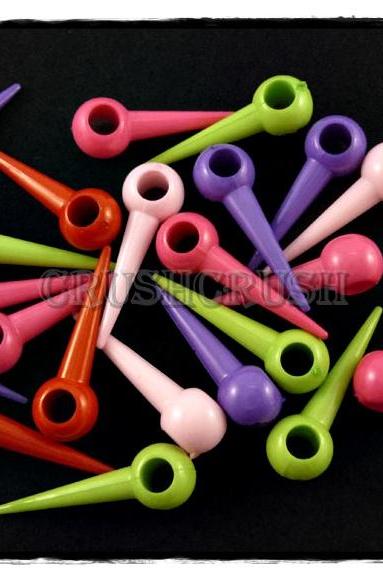  40pcs Assorted Color Spikes Beads Charms Pendants X69
