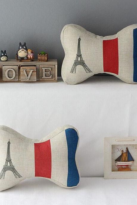 High Quality 2 pcs a set French Tower headrests Cotton Linen Home Accesorries soft Comfortable Pillow Cover Cushion Cover 45cmx45cm