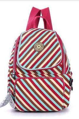 2015 fashion Waterproof Nylon Shoulder Bag Travel Backpack Handbags - Stripes