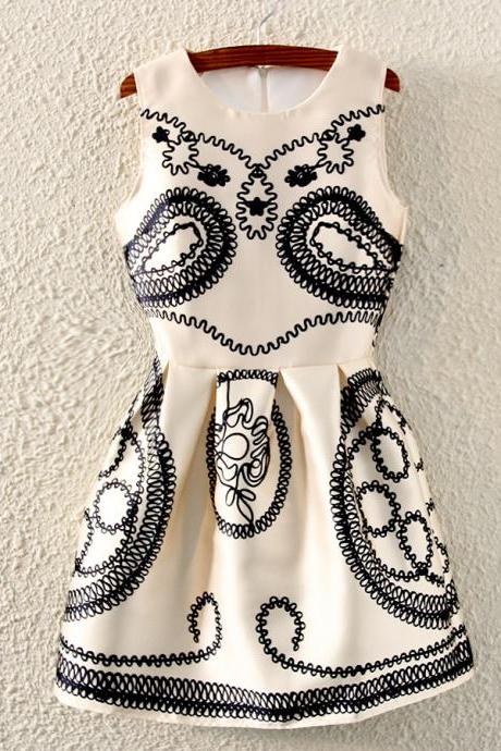 2015 Hot summer Women's Casual/Print Micro-elastic Sleeveless Polyester Above Knee Dress