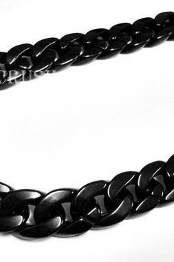  GRADE A -- BLACK Chunky Chain Plastic Link Necklace Craft 30 inch A42