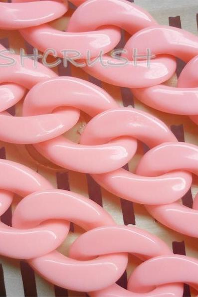 Light Rose Chunky Chain Plastic Link Necklace Craft DIY 30 inches A64