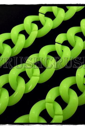  50pcs Baby Acrylic CHUNKY Link Chain Lime Green Colors X79