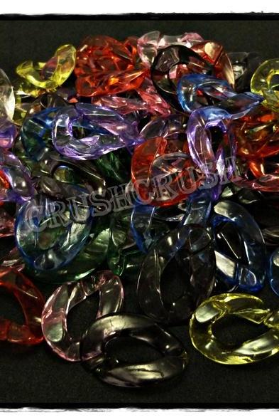  50pcs Acrylic Translucent Chunky Link Chains Mixed Colors Kitsch Party Funky X64