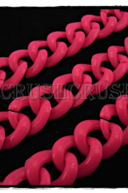  50pcs Baby Acrylic CHUNKY Link Chain Hot Pink Colors X78